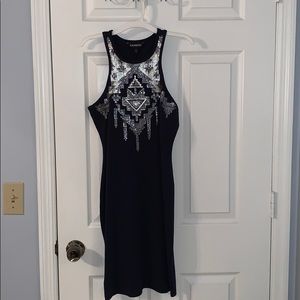 Express cotton and sequin dress